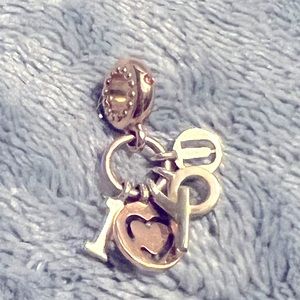 Pandora I Love You Dangle Charm, Red Cubic Zirconia, Rose Gold-Plated